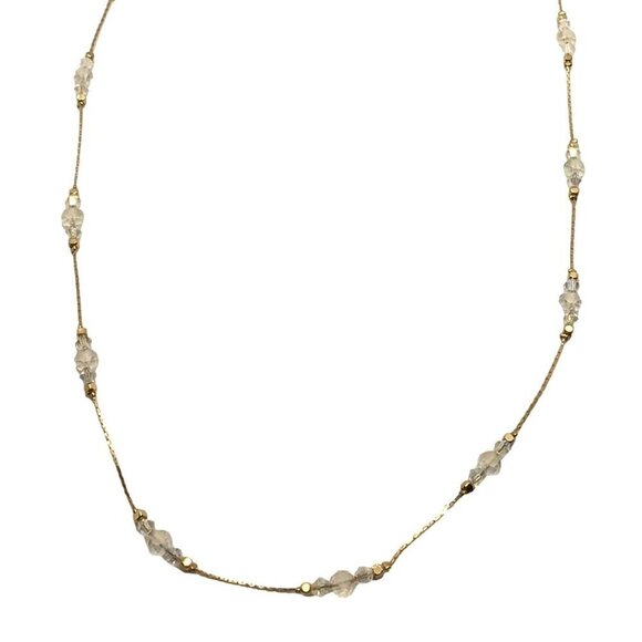 Chain Necklace Crystal Beads Adjustable Length - Picture 2 of 4